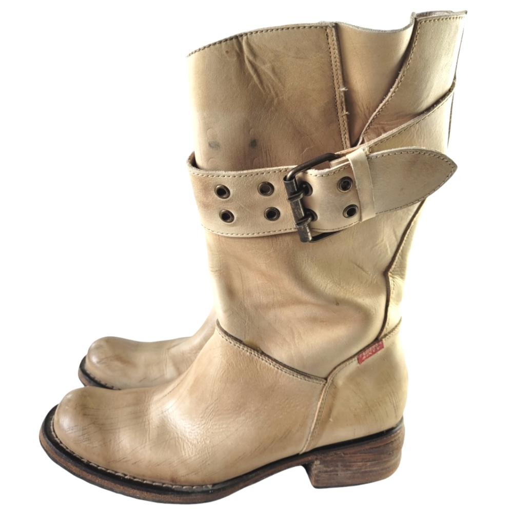 Miss Sixty Distressed Buckle/Harness Boots